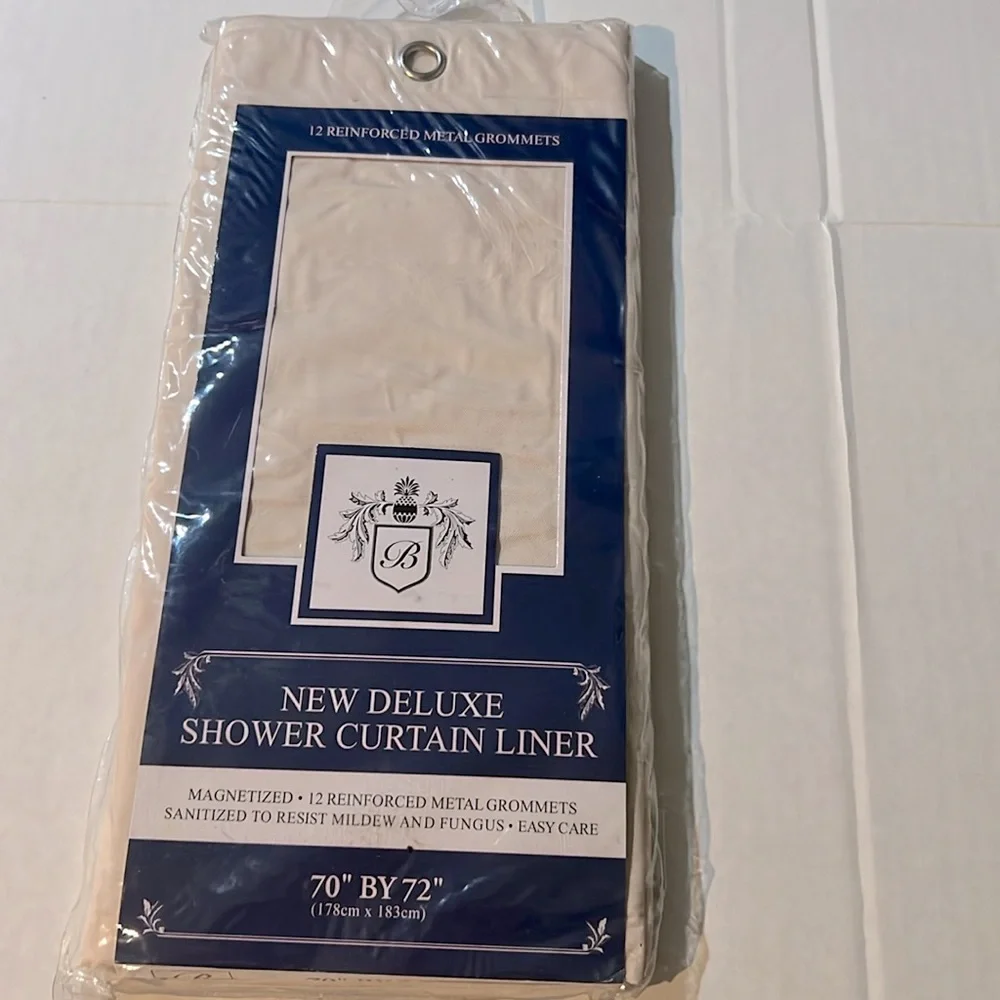 Beige/ Cream Grommet Deluxe Shower Curtain Liner